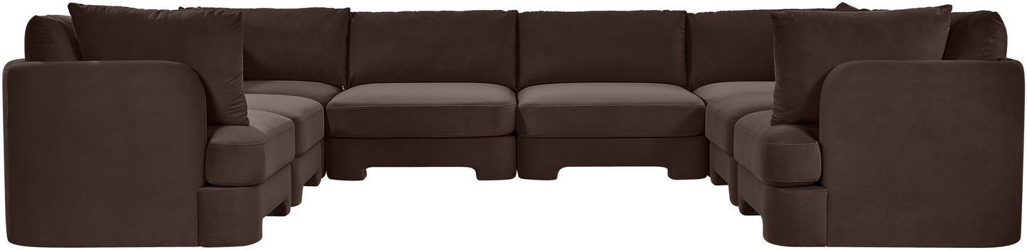 Hammond - Velvet Performance Fabric Upholstered 8 Piece U-Shaped Sectional