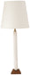 Solis - Genuine Marble And Mango Wood Base With Linen Textured Fabric Shade Table Lamp