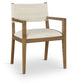 Avon - Linen Textured Performance Fabric Dining Arm Chair