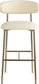 Lupita - Vegan Leather Upholstered Bar Stool (Set of 2) - Cream / Brushed Gold
