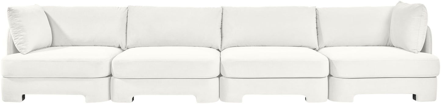 Hammond - Velvet Performance Fabric Upholstered 4 Piece Sofa