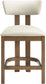 Lavrin - Vegan Leather Upholstered Counter Stool (Set of 2) - Walnut Base