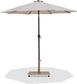 Fiji - Aluminum Patio Umbrella With Square Teak And Black Base