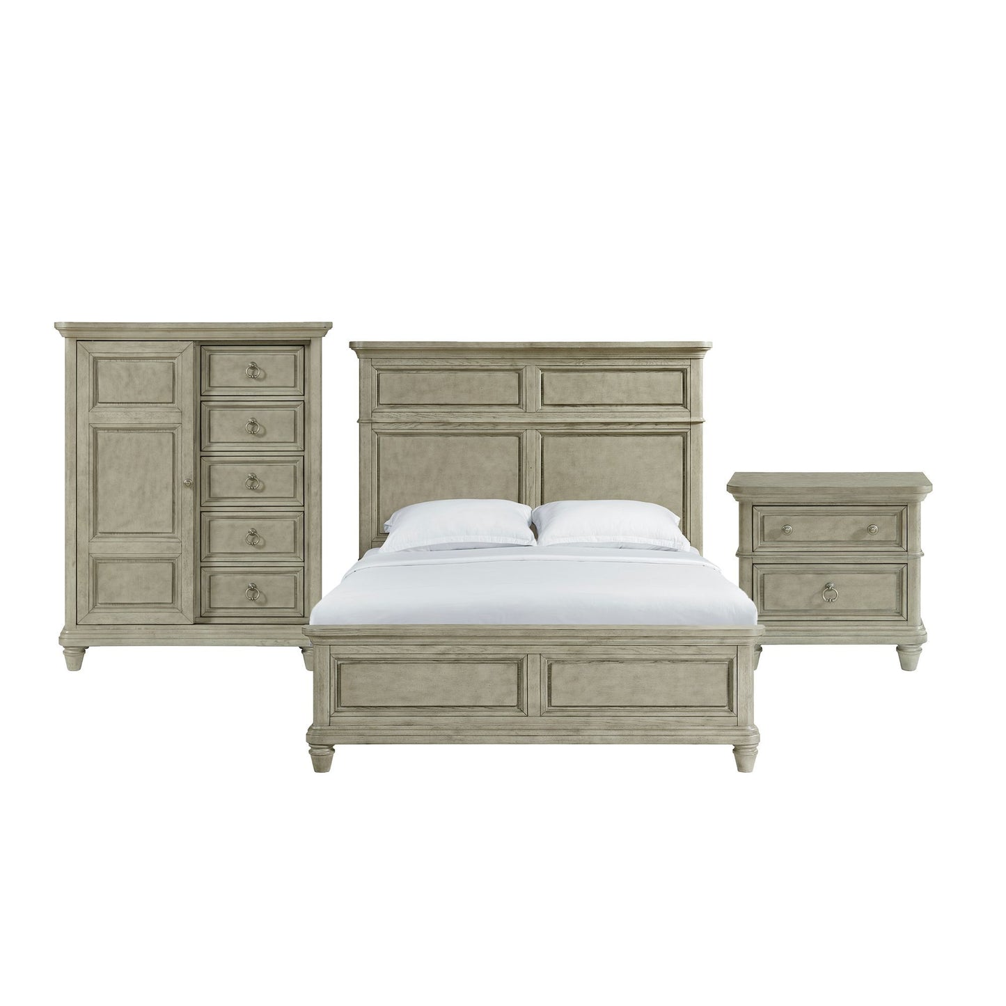 Whit-Ash - Panel Bedroom Set With Door Chest