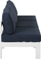 Nizuc - Outdoor Patio 3 Seat Armless Modular Sofa With White Frame