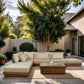 Mirella - 6 Piece Water Resistant Fabric Upholstered Outdoor Patio Modular Sectional