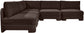 Hammond - Velvet Performance Fabric Upholstered 5 Piece Armless Sectional