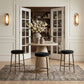 Ferro - Performance Fabric Upholstered Backless Bar Stool - Antique Brass