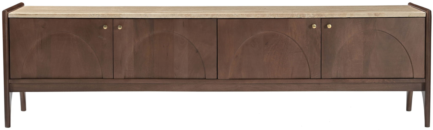 Veya - 71" Genuine Marble And Mango Wood Media Console