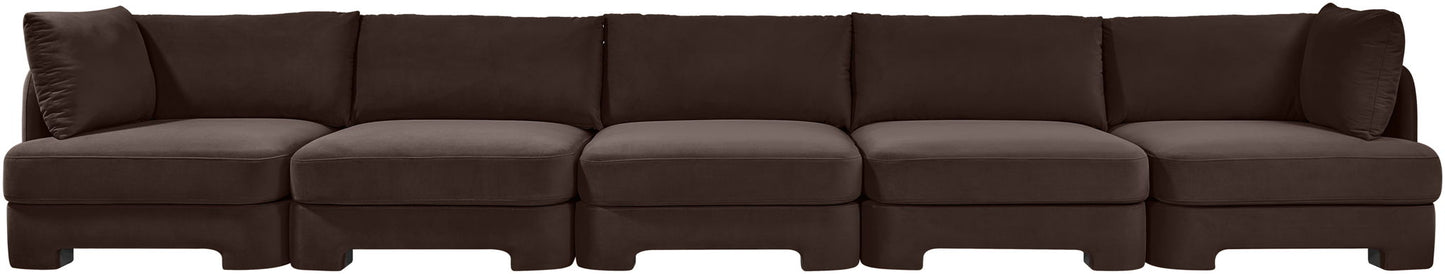 Hammond - Velvet Performance Fabric Upholstered 5 Piece Sofa