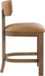 Lavrin - Vegan Leather Upholstered Counter Stool (Set of 2) - Walnut Base