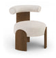 Calder - Linen Textured Fabric Upholstered Accent Chair - Painted Brown Base