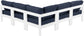 Nizuc - Outdoor Patio 5 Piece Modular Sectional With White Frame