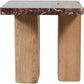 Ravenna - Marble/Stone End Table - Burgundy