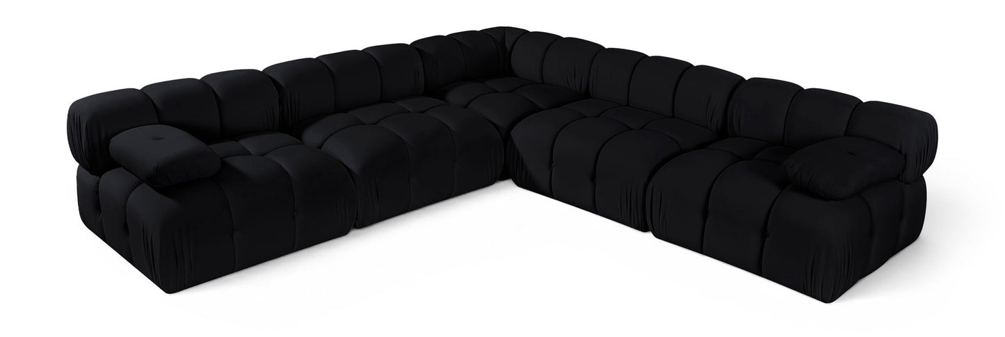 Orin - Velvet Fabric 5 Piece Modular Sectional