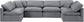 Indulge - Velvet 6 Piece Modular U-Shaped Sectional