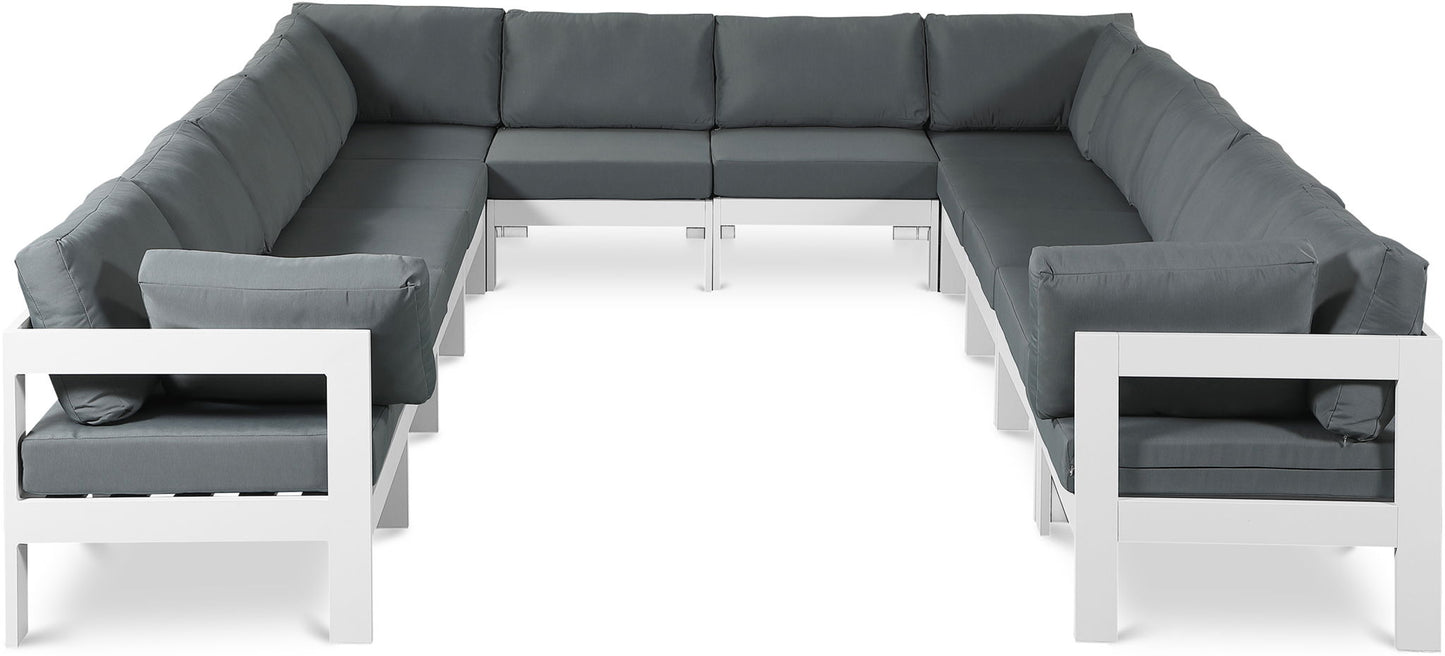 Nizuc - Outdoor Patio 12 Piece Modular Sectional With White Frame
