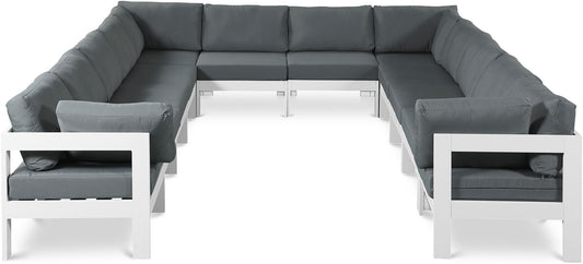 Nizuc - Outdoor Patio 12 Piece Modular Sectional With White Frame
