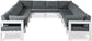 Nizuc - Outdoor Patio 12 Piece Modular Sectional With White Frame