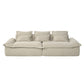 Jesse - Oversized Sofa With 6 Pillows - Beige Linen
