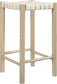 Entwine - Vegan Leather Upholstered Backless Counter Stool - Painted Natural