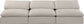 Comfy - Linen Modular Armless Sofa 3 Seats