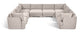 Hammond - Velvet Performance Fabric Upholstered 8 Piece U-Shaped Sectional
