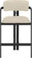 Aurum - Vegan Leather Upholstered Counter Stool With Graphite Black Base