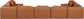 Cube - 7 Piece Modular U-Shaped Sectional - Cognac