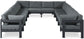Nizuc - Outdoor Patio 12 Piece Modular Sectional With Gray Frame