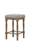 Farsiris - Counter Height Stool (Set of 2) - Beige Fabric & Weathered Oak