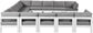 Nizuc - Outdoor Patio 13 Piece Modular Sectional With White Frame