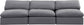 Comfy - Velvet Modular Armless Sofa 3 Seats