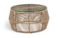 Coastline - Tempered Glass Top And Wicker Outdoor Patio Coffee Table - Natural | Natural