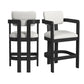 Portland - Arm Barstool (Set of 2) - Black / White