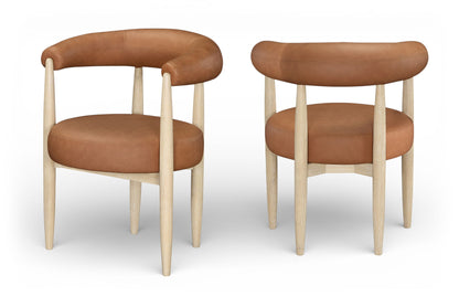 Sable - Vegan Leather Upholstered Dining Chair (Set of 2) - Painted Natural Base