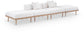 Laguna - 4 Piece 142" Outdoor Patio Armless Modular Sofa With 2 Backless Seats