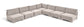 Hammond - Velvet Performance Fabric Upholstered 7 Piece Armless Sectional