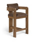 Sacha - Velvet Stool With Brown Base