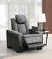 U77 - Power Reclining With Power Headrest, Storage Arms / USB And Wireless Charger Chair - Slate
