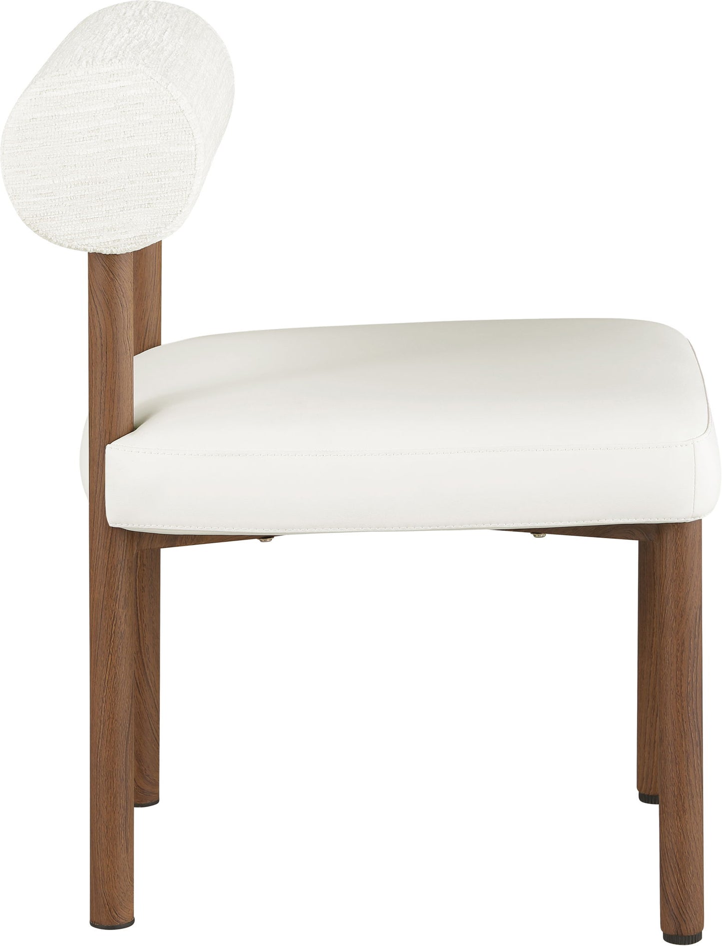 Paramo - Chenille Fabric and Vegan Leather Upholstered Dining Chair