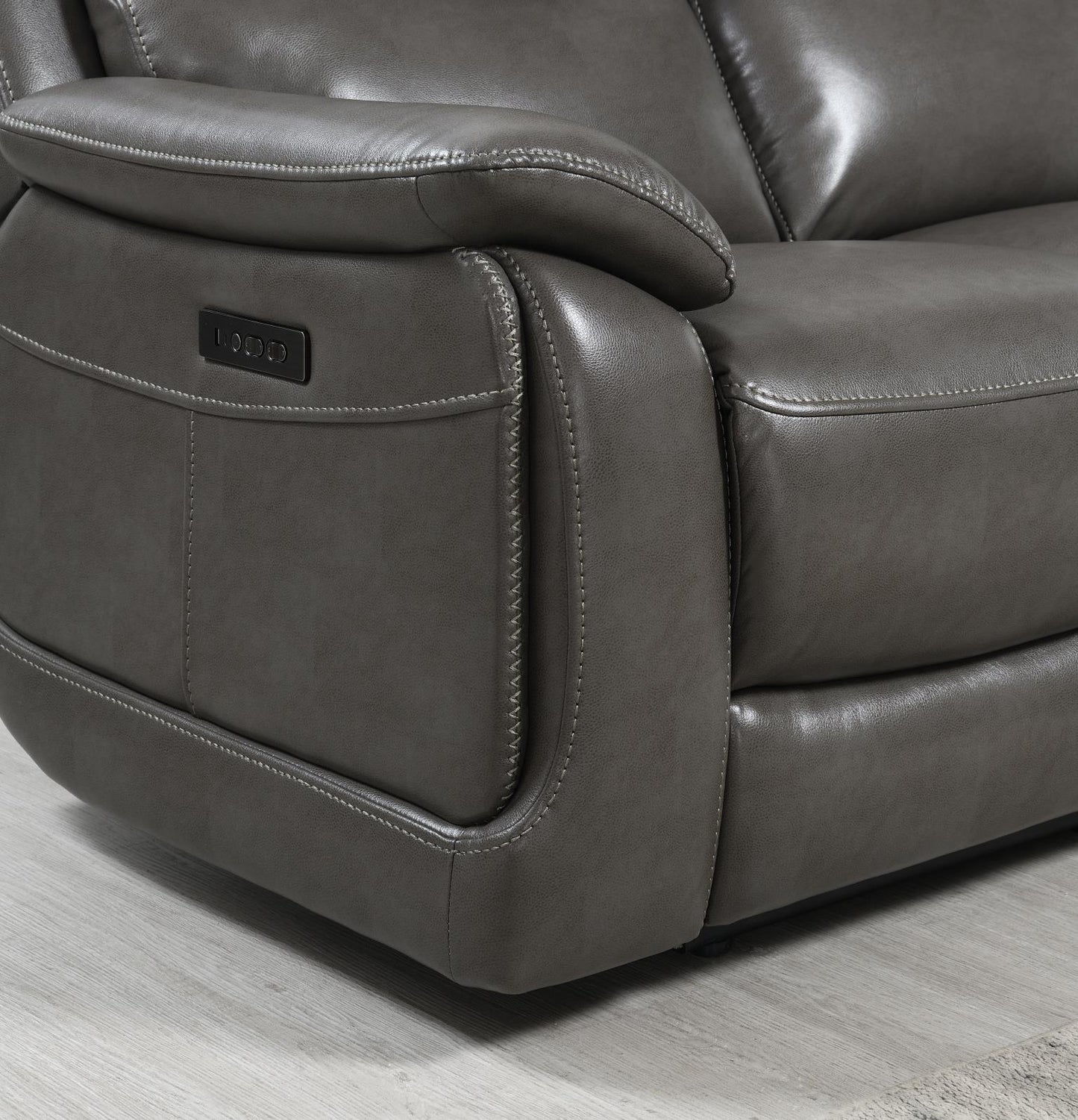 U108 - Gel Leather Reclining Chair - Gray