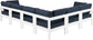 Nizuc - Outdoor Patio 6 Piece Modular Sectional With White Frame