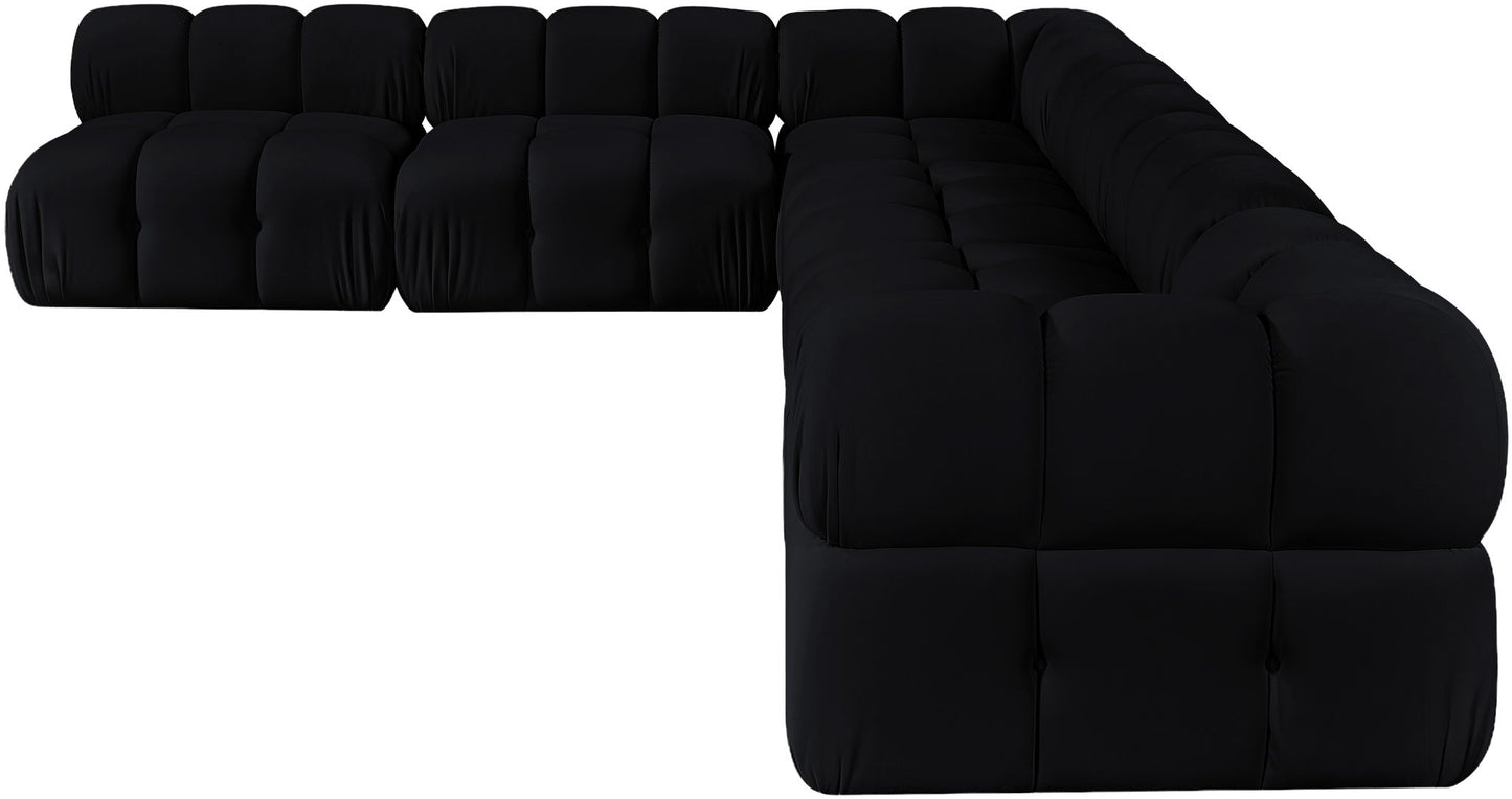 Orin - Velvet 6 Piece Modular L-Shaped Sectional