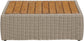 Seacrest - Teak Wood And Wicker Outdoor Patio Coffee Table