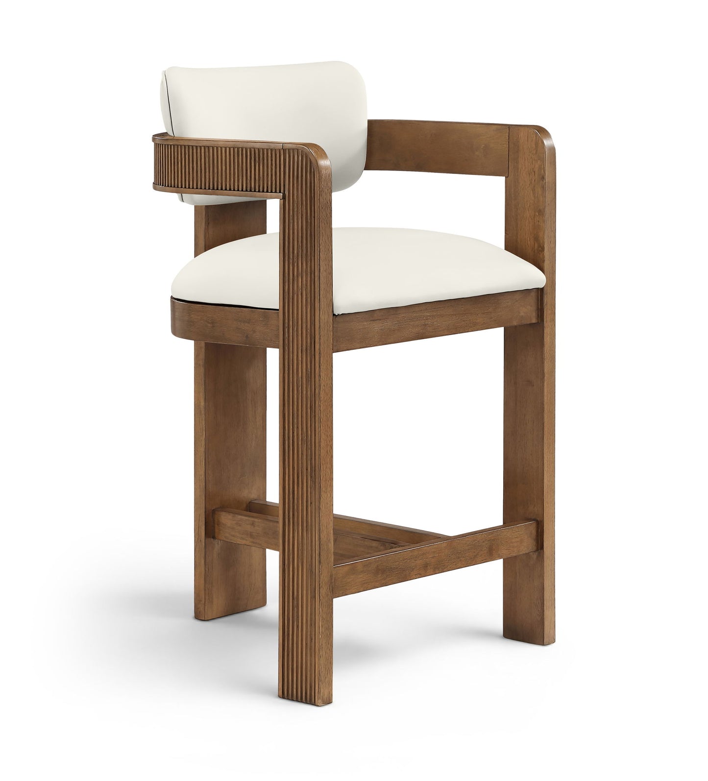 Sacha - Vegan Leather Upholstered Counter Stool With Brown Base