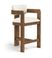 Sacha - Vegan Leather Upholstered Counter Stool With Brown Base