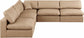 Comfy - 5 Piece Faux Leather Modular Corner Armless Sectional - Tan