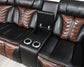 U56 - 3 Piece Power Sectional With Bluetooth Speaker, And Wireless Charger, Multi Color LED - Black / Brown