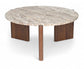Varenna - Marble Top And Acacia Wood Base Coffee Table - Beige